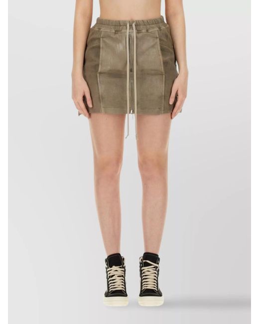 Rick Owens Black Mini Fitted Skirt