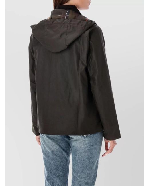 Barbour Black Wax Jacket Drawstring Hood