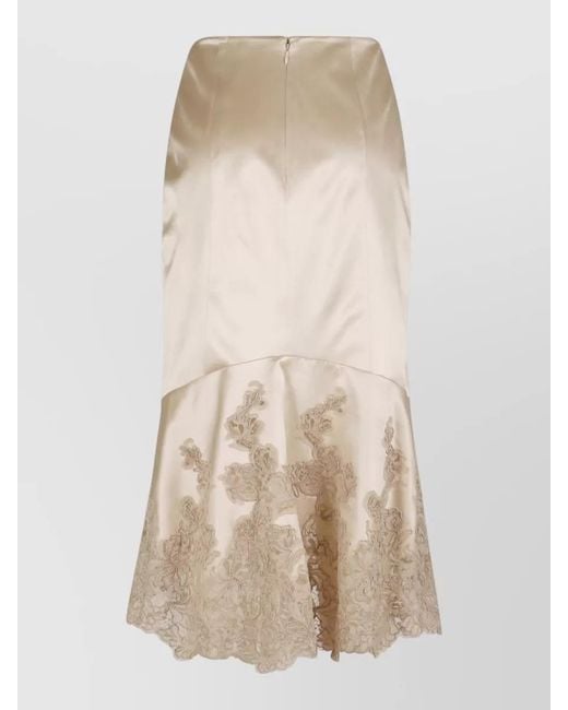 Ermanno Scervino Natural Silk Knee-Length Pencil Skirt