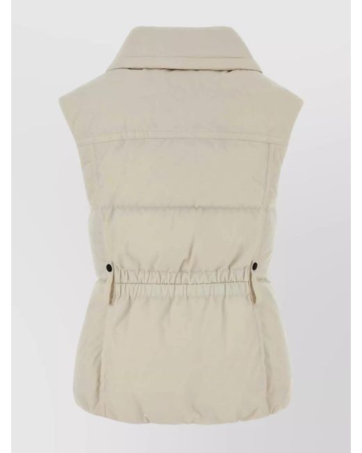 Moncler Multicolor Ivory Polyester Sleeveless Hallaine Down Jacket