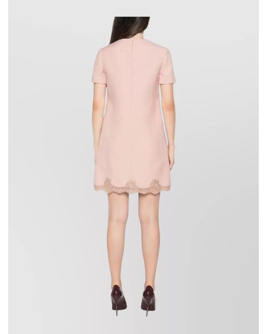 Valentino Natural Wool Silk Blend Fitted Mini Dress Pockets