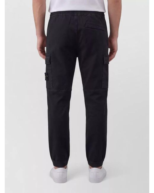 Stone Island Blue Organic Cotton Cargo Pants Tapered Fit for men
