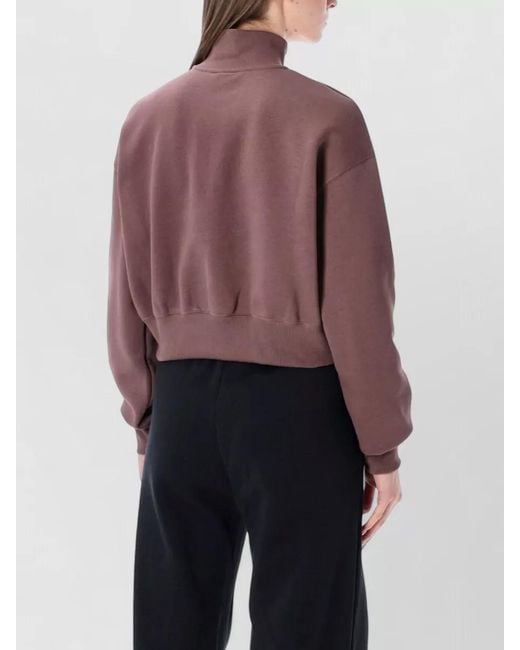 Nike Purple Phoenix Fleece Quarter Zip Cropped Sweatshirt