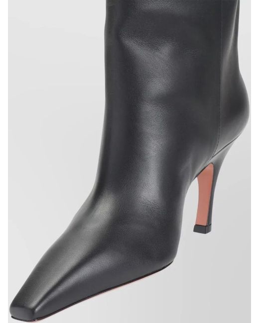 AMINA MUADDI Gray Leather Mona 80 Boots