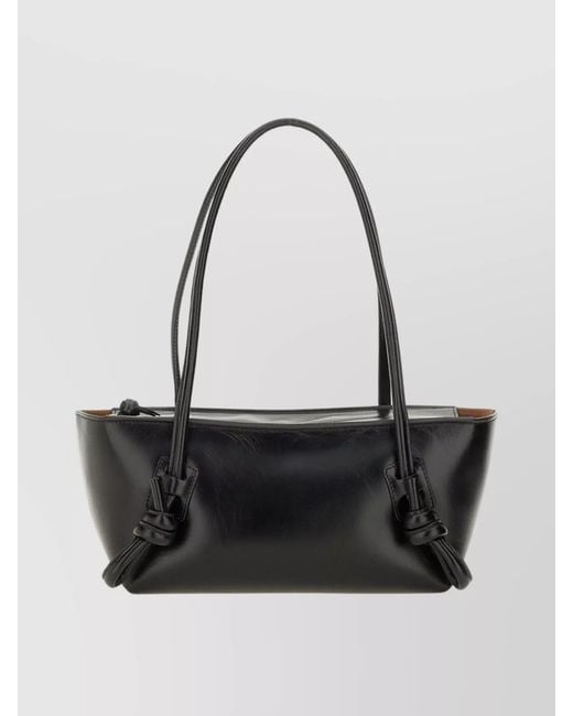 Hereu Black Calf Leather Shoulder Bag