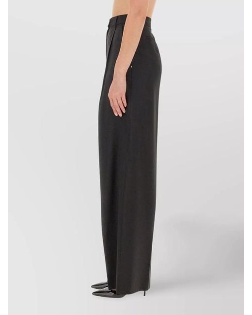 Sportmax Blue Virgin Wool Wide-Leg Trousers