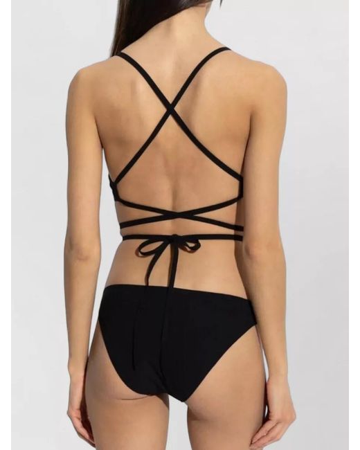 Isabel Marant Black Triangle Bikini Top Cross Back Straps