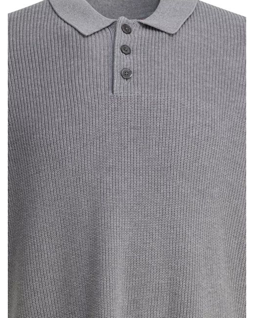 Alex Mill Gray Organic Cotton Linen Polo Shirt for men