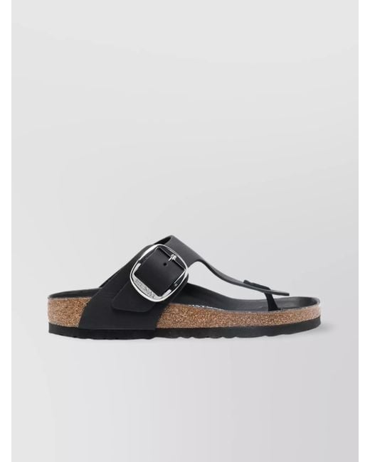Birkenstock Gray Big Buckle Leather Sandals