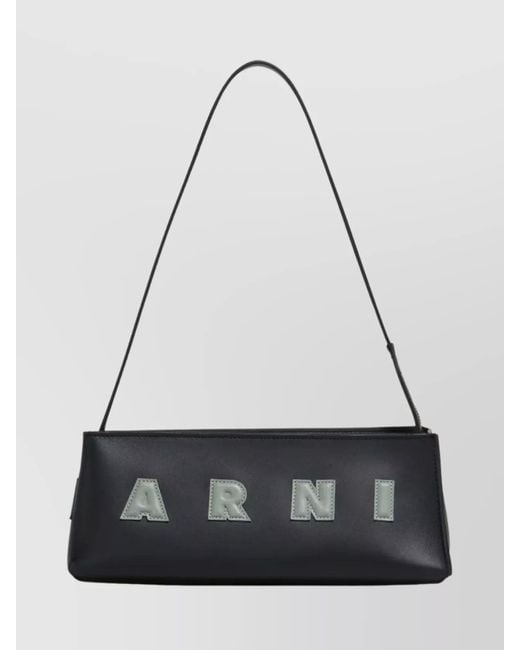 Marni Black Museo Baguette Leather Shoulder Bag