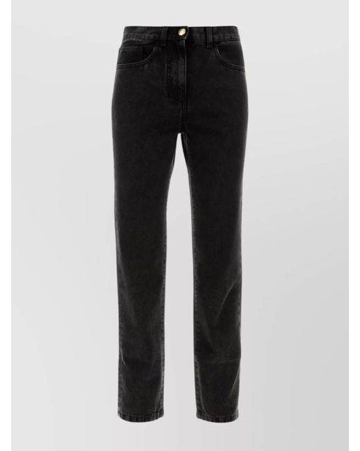 Palm Angels Black Denim Straight-Leg Trousers