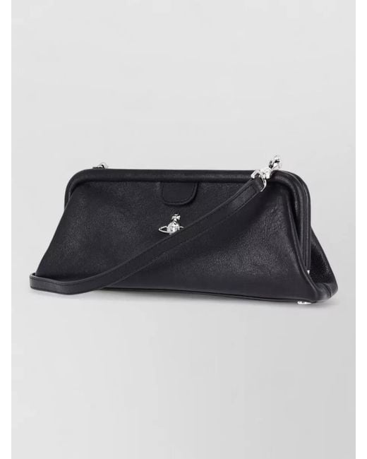 Vivienne Westwood Black Textured Clutch Bag Shoulder Strap Adjustable