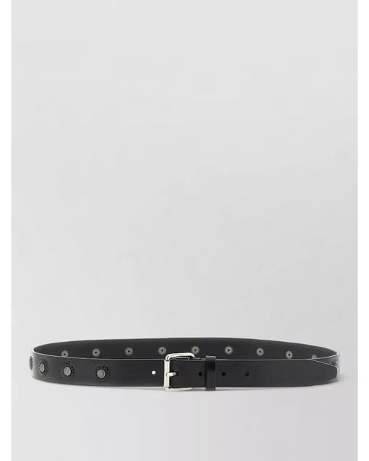 Lemaire White Marguerite Belt Adjustable Size Studded Design for men