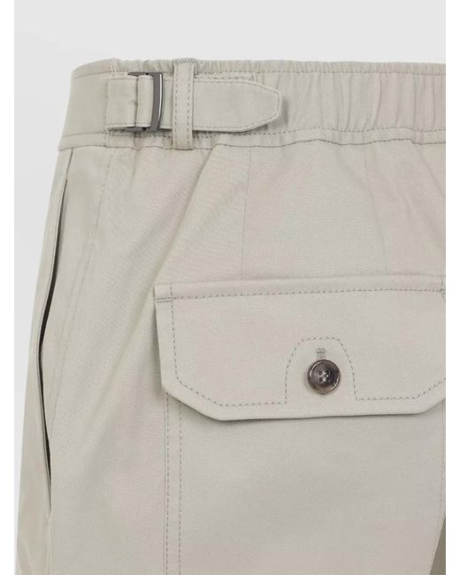 Brioni Gray Cotton Straight-Leg Trousers for men