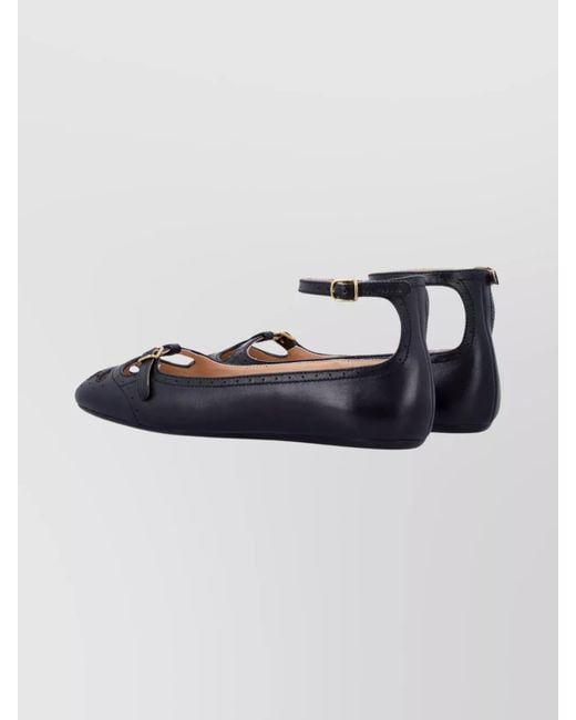Chloé Blue Leather Misty Ballerina Flats