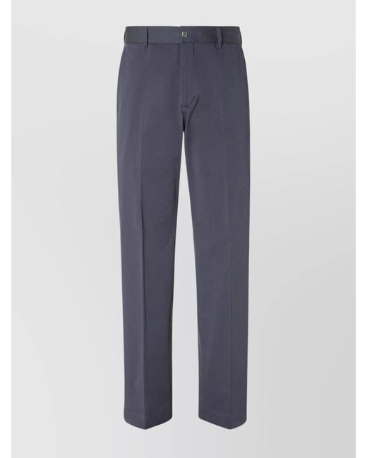 Fendi Blue Straight-Leg Trousers for men