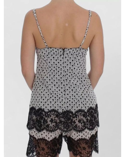 Dolce & Gabbana Black Silk Lace Babydoll Top
