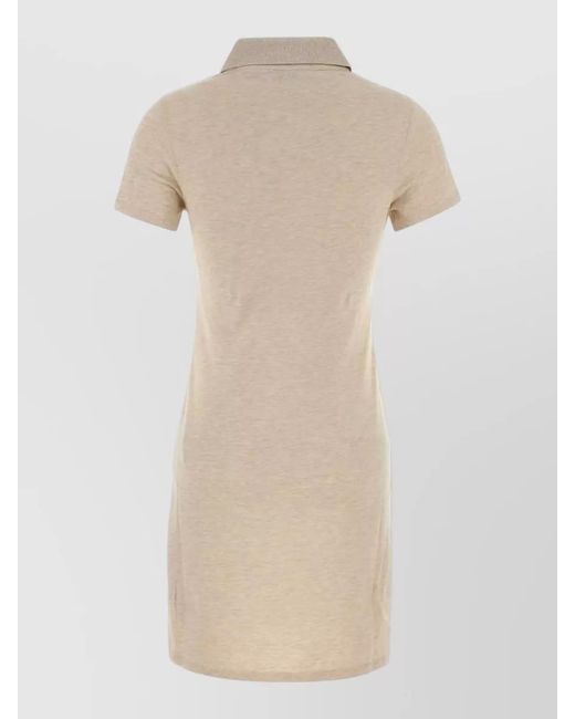 Burberry Natural Piquet Polo Dress Short Sleeves Collar