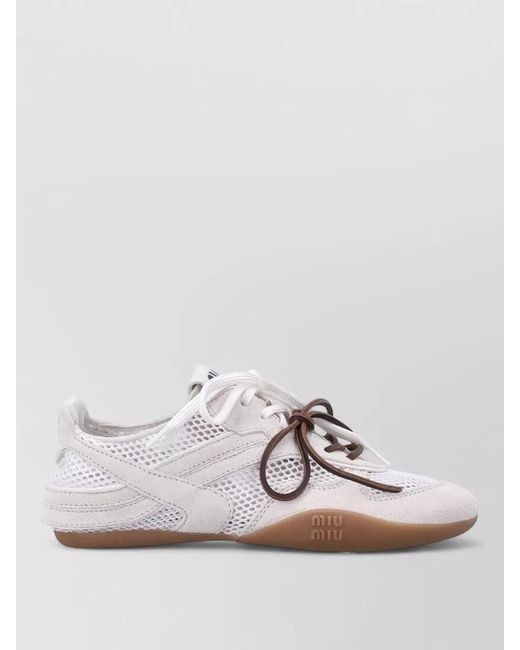 Miu Miu Multicolor Mesh Lace-Up Sneakers
