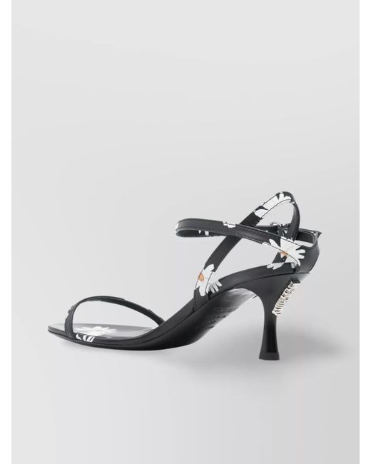 Moschino White Leather Almond Toe Sandals