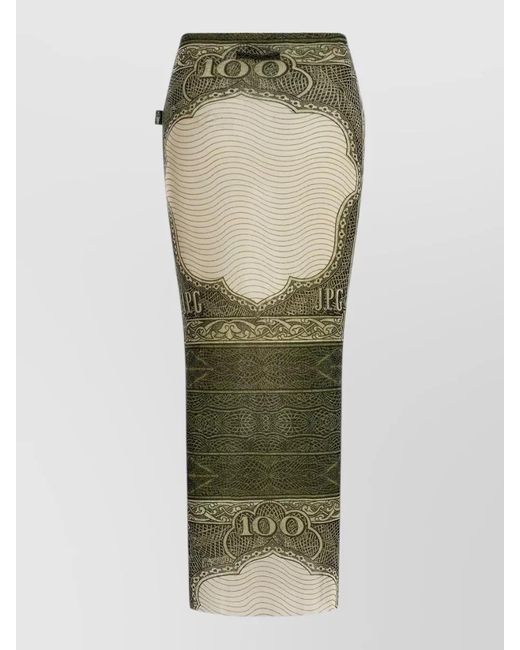 Jean Paul Gaultier Green Midi Fitted Skirt