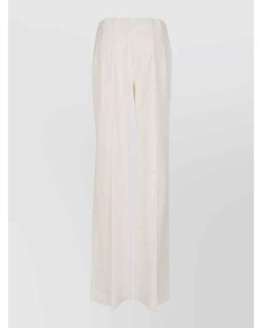 Ermanno Scervino White Palazzo Trousers Wide Leg Belt Loops