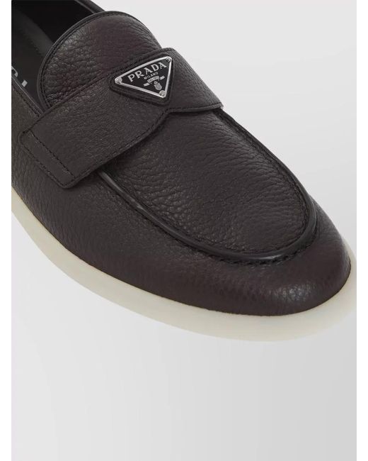 Prada Gray Suede Loafer Modern Silhouette Rubber Sole for men