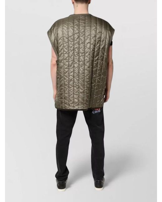 Dolce & Gabbana Natural Quilted Sleeveless V-Neck Padded Vest for men