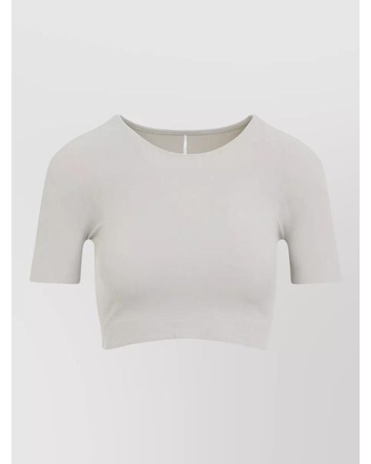 Wolford White Seamless Fitted Cropped T-Shirt