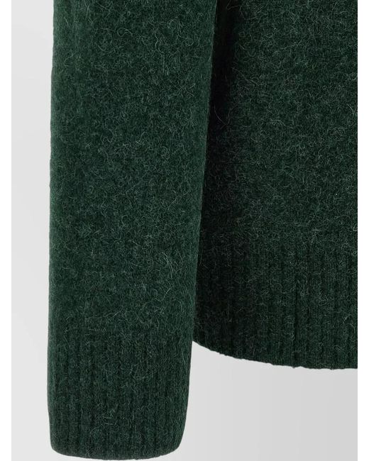 AMI Green Ami De Coeur Long Sleeve Knit Polo for men