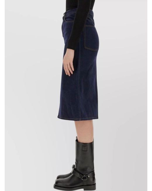 Burberry Blue Denim High-Rise Skirt