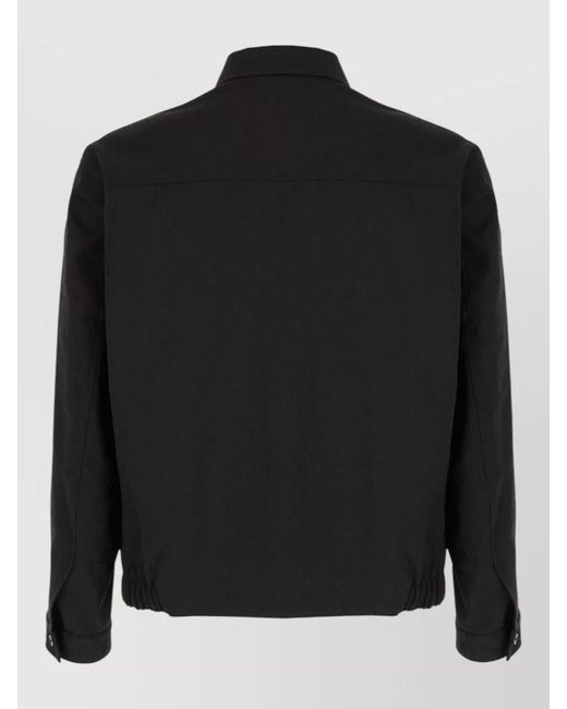 Gucci Black Collared Coat Buttoned Cuffs Elastic Hem Pockets for men