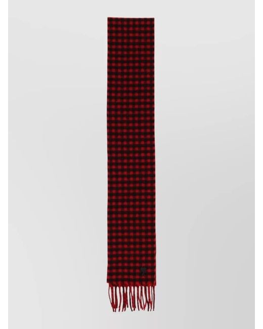 AMI Purple Checked Wool Scarf