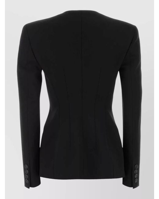 ANDAMANE Black Stretch Gabardine Blazer