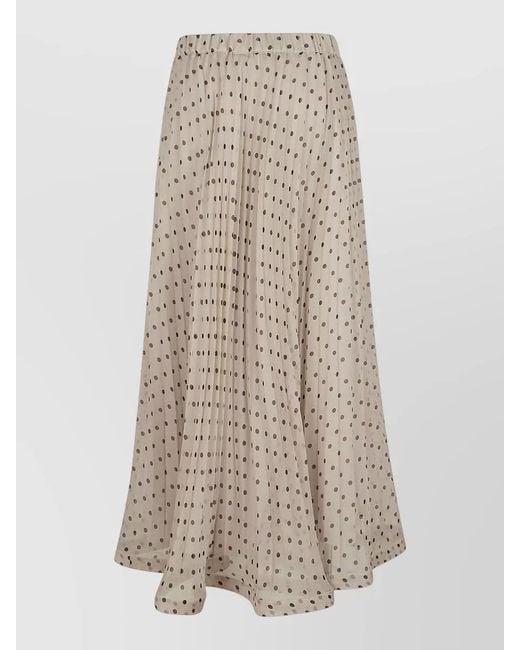 P.A.R.O.S.H. White Flowing Skirt Featuring Polka Dot Pattern