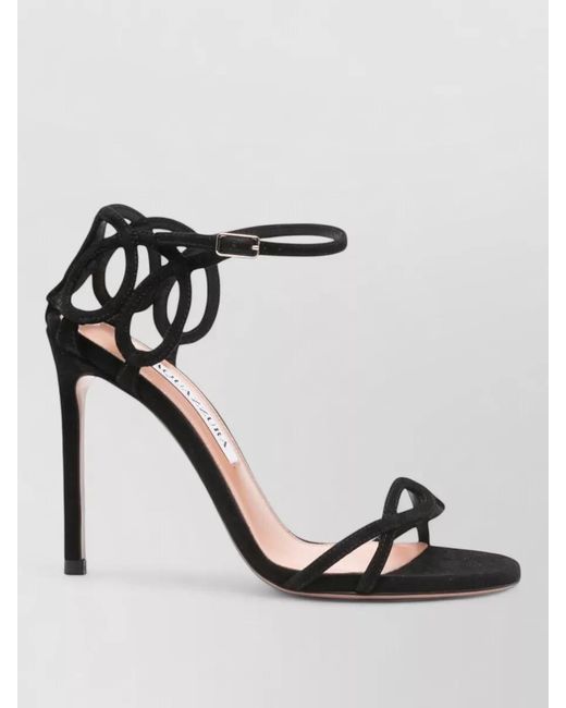Aquazzura Black Open Toe Stiletto Heel Strappy Pumps