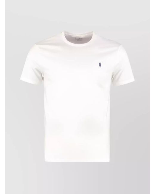 Polo Ralph Lauren White Cotton Crewneck Short-Sleeve Slim-Fit T-Shirt for men