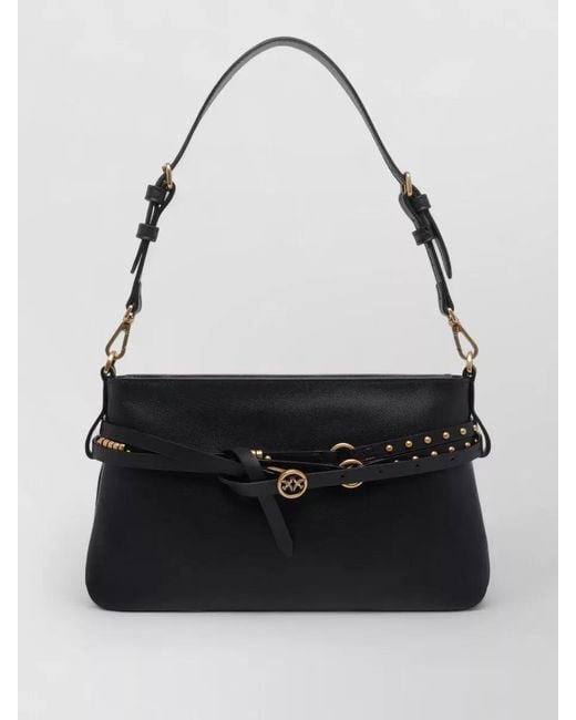 Pinko Black Mini Shoulder Bag Adjustable Strap Studs