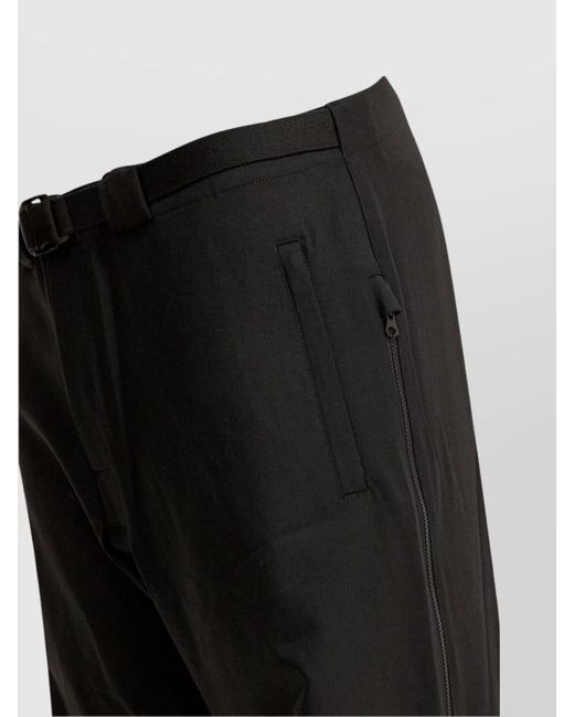 GR10K Black Belted Straight-Leg Trousers for men