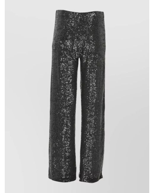 P.A.R.O.S.H. Gray Sequin Wide-Leg Trousers