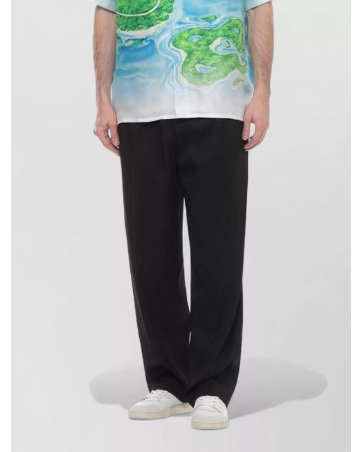 Casablanca Blue Silk Short-Sleeve Printed Shirt for men