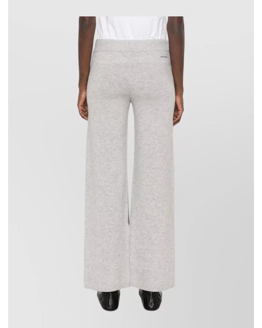 ERMANNO FIRENZE White Lounge Trousers Soft Knit Relaxed Silhouette