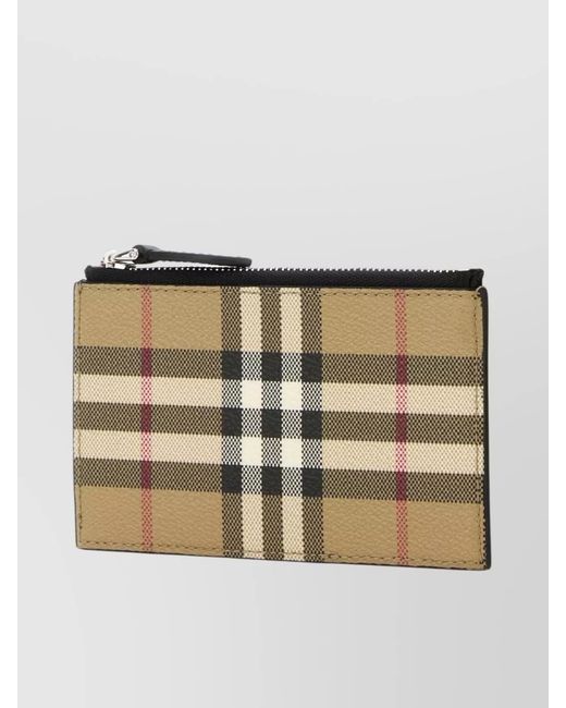 Burberry Natural Checked Canvas Card Holder for men