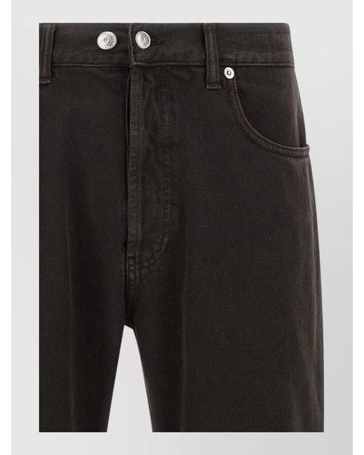 Department 5 Black Musso Jeans Straight Cut Belt Loops Five Pockets for men