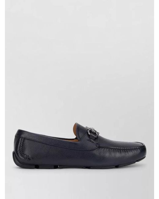 Ferragamo Multicolor Loafers Gancini Ornament Leather Boat Shoes for men