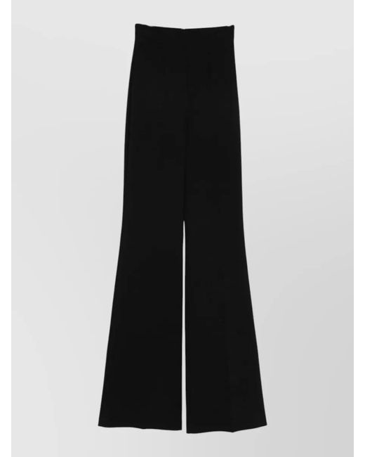 Sportmax Blue High Waist Flared Floor Length Trousers Belt Loops