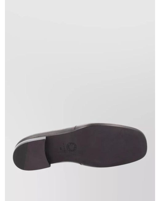 Dries Van Noten Gray Leather Penny Strap Loafer Round Toe