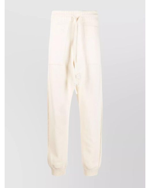 Off-White c/o Virgil Abloh White Cotton Knitted Logo-Print Straight-Leg Track Pants for men
