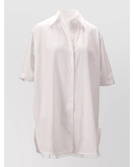 Niccolò Pasqualetti White Douglas Short Sleeve Cotton Poplin Shirt