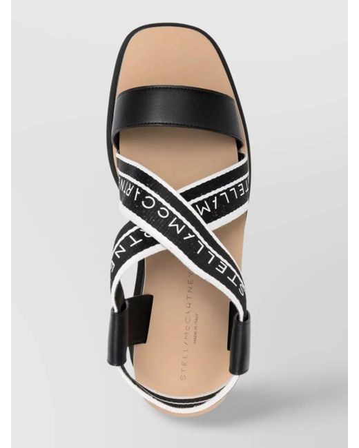 Stella McCartney Metallic Striped Platform Sandals